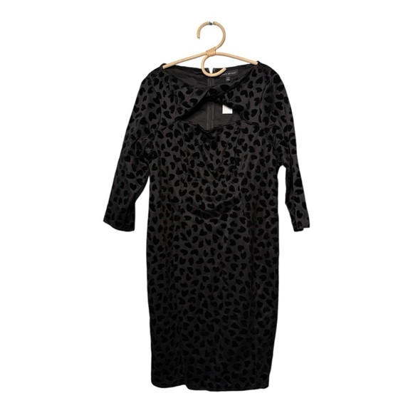 Lane Bryant Velvet Hearts Twist-Neck Flocked Heart Bodycon Dress NEW Size 14 - Picture 2 of 16